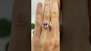 10mm Pink Asscher Cut Moissanite Solitaire Ring [upl. by Bowes]