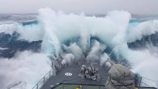 WARSHIP Hit By Monster Wave Near Antarctica 4K [upl. by Riffle224]