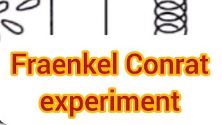 Fraenkel Conrat Experiment botany biology csirnet ssblectureship Virus [upl. by Trixy]