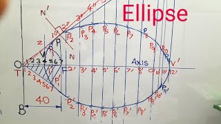 Ellipse by Eccentricity method  Anna University  Engineering Graphics subject  Tamil [upl. by Domini]