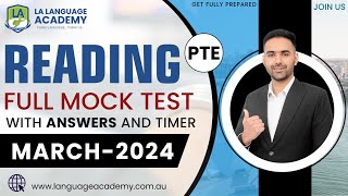 PTE Reading Full Mock Test with Answers  March 2024  Language academy PTE NAATI IELTS Experts [upl. by Otecina]