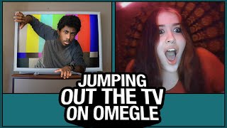 JUMPING OUT THE TV on OMEGLE [upl. by Nodla]