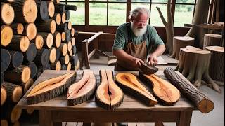 🔔Talented Carpenter Using Uniquely Shaped Wood Pieces to Create a Standout Table Feature [upl. by Carmela]