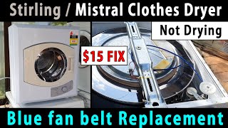 DIY Aldi Stirling Mistral Clothes Dryer Repair Not getting hot Blue Green Fan belt replacement [upl. by Noimad]