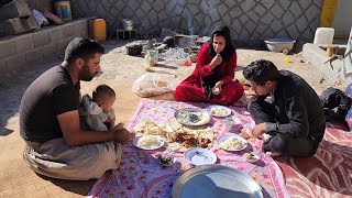 Nomadic life visiting and helping the father by a family from the nearby village [upl. by Cerallua]