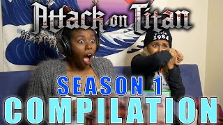 Attack on Titan OUR BEST Season 1 REACTION COMPILATION [upl. by Leno449]