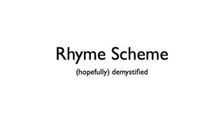 How to find a Rhyme Scheme [upl. by Hendrika]