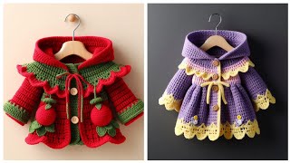 Cute crochet long coat for baby girl  crochet cardigan for baby girl 💖 [upl. by Odnumyar973]