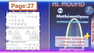 Al moufid en mathématiques 2AC exercices 111213 page27 [upl. by Nyleuqcaj384]