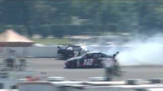 2009 Pennsylvania 500  David Stremme vs Robby Gordon [upl. by Ahsaei326]