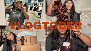 VLOGTOBER DAY 8  HampM Run  Amazon unboxing  NEW WIGS Time to upgrade our content [upl. by Kotta645]