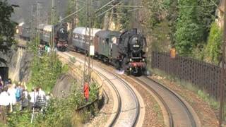 Geislinger Steige Paralleldampf 01 1066 und 052 7408 50 2740 [upl. by Sualkin]