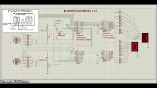 Proteus  IC 4510  IC 4511  Electronic Scoreboard Circuit [upl. by Adnavoj]