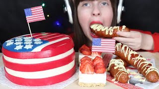 Hazelnut Crush ASMR American sausages fruit cheesecake chocolate cream cake Mukbang bites only [upl. by Eihtak520]