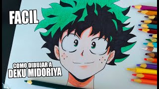 Cómo Dibujar MANGA ROSTRO FRONTAL  DEKU MIDORIYA A COLOR PASO A PASO  How to draw manga  Billy [upl. by Ainat2]