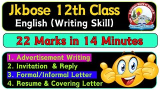 12th Class English Writing Skill 22 Marks in 14 Minutes All in One for Jkbose 2024 Exam One Shot [upl. by Christiana]