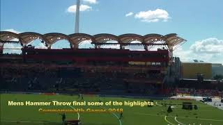 Men Hammer Throw final some of the highlights – Commonwealth Games 2018 [upl. by Refennej]