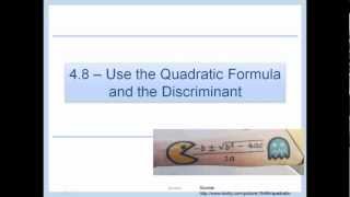 48  Use the Quadratic Formula and the Discriminant [upl. by Freytag997]