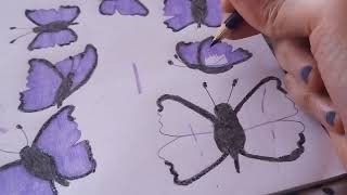 Im coloring the picture of the butterflies for Mia Holdens girlfriend Part 3 [upl. by Loy608]