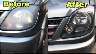 Turning Crystal Clear Car Head Lights  Head Lights Cleaning and Buffing [upl. by Inilam803]