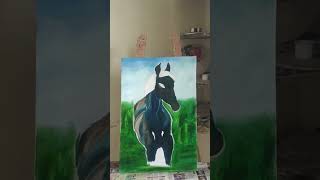 Horse oil painting on canvas ✨ [upl. by Sophi]