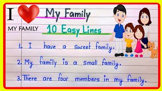 My Family 10 LinesFamily per 10 Line ka nibandh10 lines best essay On my FamilyEssay on My Family [upl. by Anahpos362]