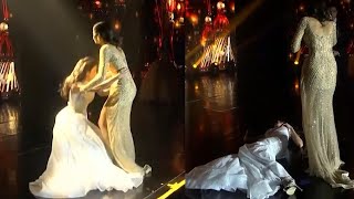 Beauty Pageant Winner Faints on Stage During Live Broadcast [upl. by Atsirk]