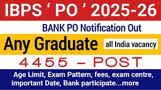 Ibps po notification 2024  ibps crp poMTs xiv online apply  age limit exam pattern [upl. by Gisella]