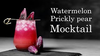 watermelon Prickly pear Mocktail  How to make a summer drink with watermelon  Prickly pear juice [upl. by Kleper]