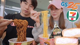 eating only korean convenience store food for 24 hours 🍜 [upl. by Lladnew633]