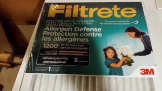 Furnace filter change 3M Filtrete 16x25x1 Review and Install [upl. by Madian]