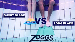 Long VS Short Blade Fins Whats the difference  Zoggs [upl. by Lissy]