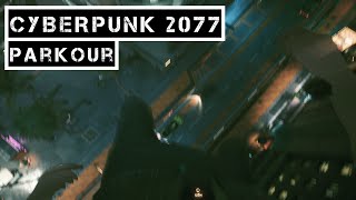 finding MASSIVE rooftop gaps  Parkour in Cyberpunk 2077 [upl. by Lilian954]