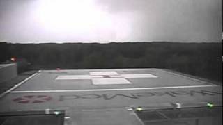 Raleigh NC Tornado Seen from Rooftop Helipad at WakeMed [upl. by Klepac]