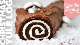 Christmas Chocolate Yule Log Recipe amp Tutorial  Cupcake Jemma [upl. by Nylirek]