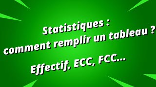 Statistiques  remplir un tableau connaissant les effectifs  exercice corrigé [upl. by Palladin522]