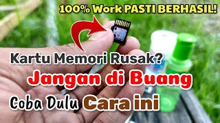 Cara Memperbaiki Memori SD Card Yang Rusak Tidak Terdeteksi  Terbaca 100 Work PASTI BERHASIL [upl. by Arron]