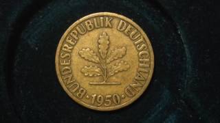 10 Germany Pfennig Coin Dated 1950 [upl. by Wilmar]