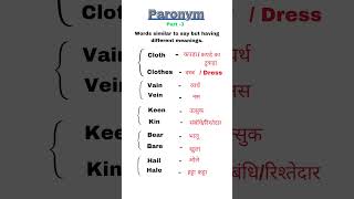 Pair of words in English  paronym l vocabulary l word meanings l new words [upl. by Eislek]