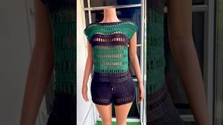 Crochet mesh top crochet style crochetfashion [upl. by Murtha]