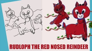 Rudolph the Red Nosed Reindeer  Draw and Color with Me [upl. by Nahsaj]