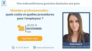 Maladies professionnelles  coûts et procédures pour lemployeur Replay 9 Novembre 2023 [upl. by Ries934]