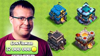 RECORD de Subidas de Ayuntamiento Simultáneas en Clash of Clans 🔥 [upl. by Nydnarb]