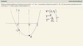 Zadanie  współczynniki funkcji kwadratowej [upl. by Crescint30]