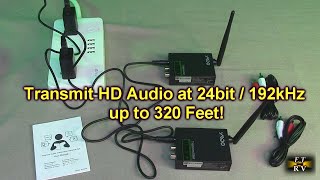 Transmit Audio at 24bit  192kHz up to 320 Feet YMOO 24Ghz Stereo Wireless TransmitterReceiver [upl. by Yttam714]