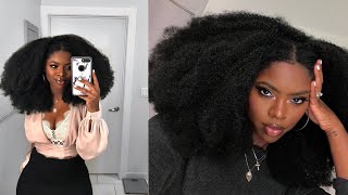 MOST NATURAL LOOKING 4B4C AFRO  Crochet Tutorial on Natural Hair QUICK amp EASY [upl. by Gelhar]