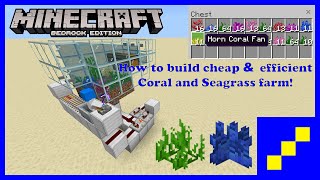 Cheap amp Easy CoralSea Grass farm for Minecraft Bedrock Tutorial [upl. by Yesoj315]