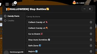 🎃 HALLOWEEN👻 Slap Battle Script  Auto Collect Candy  Free Slap Aura Zombie Pastebin [upl. by Tepper]