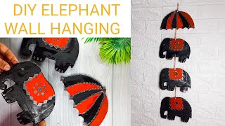 DIY Diwali Decoration IdeasElephant Wall HangingWall Putty Crafts for Room Decor IdeasDIY Crafts [upl. by Nerej]