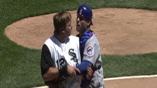 Cubs White Sox brawl after homeplate collision [upl. by Jeanine999]